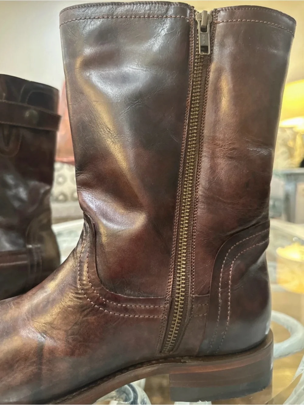 New Rio Grande Ronaldo MR-08 men's leather boots, brown, size 9– Original box